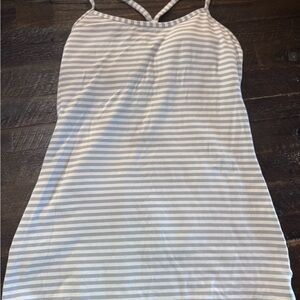 Lululemon Athletica Striped Tank Top - Gray and White